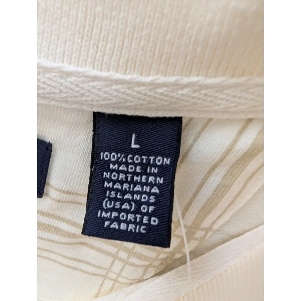 Roundtree & Yorke Mens Large Cream‎ Tan Plaid Cotton Short Sleeve Polo Shirt NWT